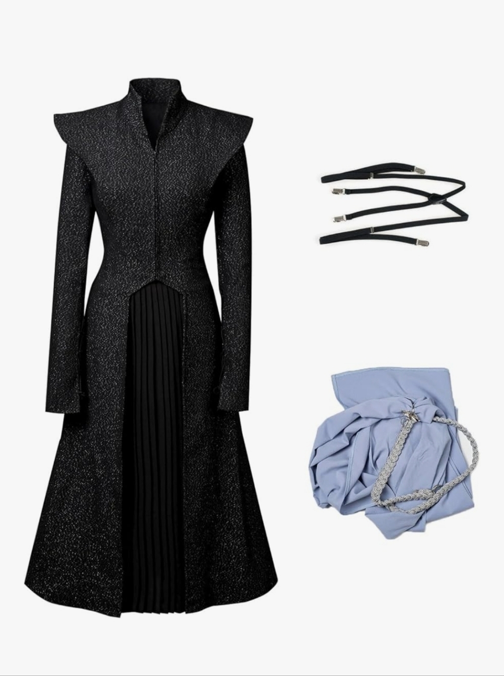 CosFantasy Women's Cosplay Costume Dress Robe Black Uniform Outfits